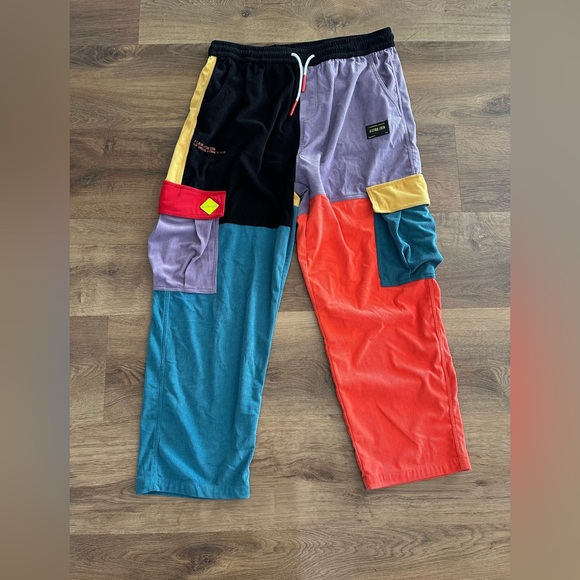 Aelfric Eden Other - Aelfric Eden ColorBlock Corduroy Patchwork Cargo Skater Pants Size XXL